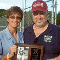 Terri Huggins (left) with Allan Keeling