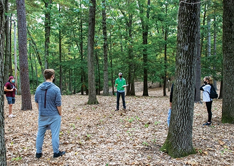 Environmental Biology Professor Justin Compton conducts a biology lab at East Campus