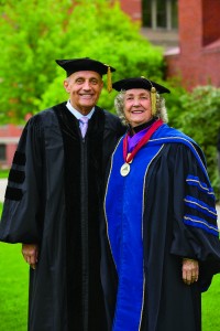 1961 Mimi Murray with Commencement Keynote and Honorary Degree Recipient Dr. Richard Carmona