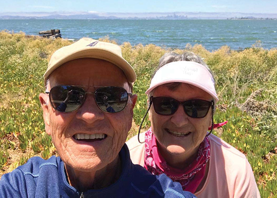 Juanita and Nils Hagberg celebrate their anniversary in Alameda, Calif.