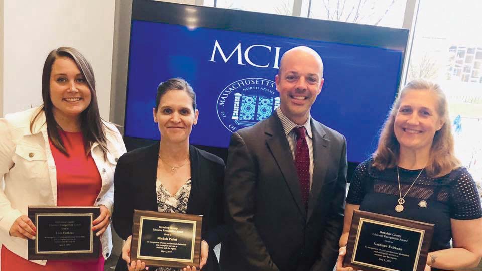 Michele Naventi Puleri poses with Massachusetts State Senator Adam Hinds during a recent awards ceremony