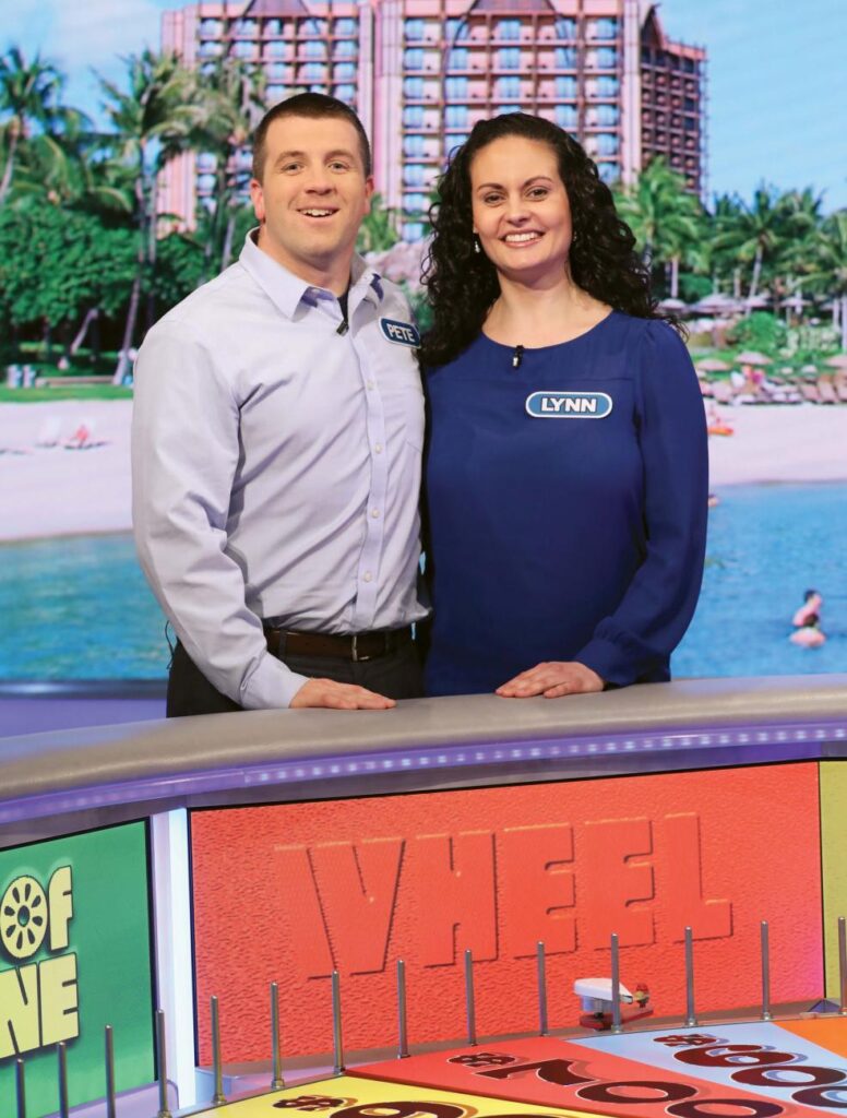 Pete Gillen ’04, G’07, and his wife, Lynn, appeared on Wheel of Fortune on April 22, 2019.