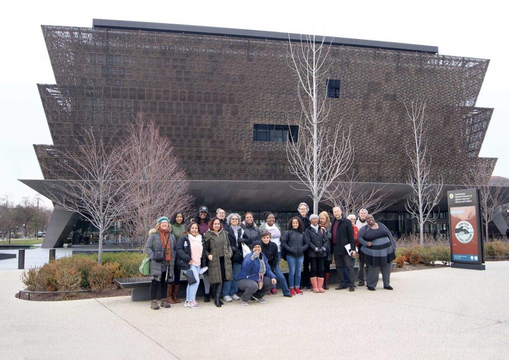 Participants visit the National Museum of African American History and Culture during spring break.
