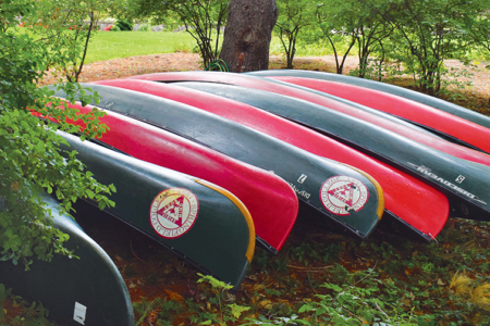 Canoes at President's residence